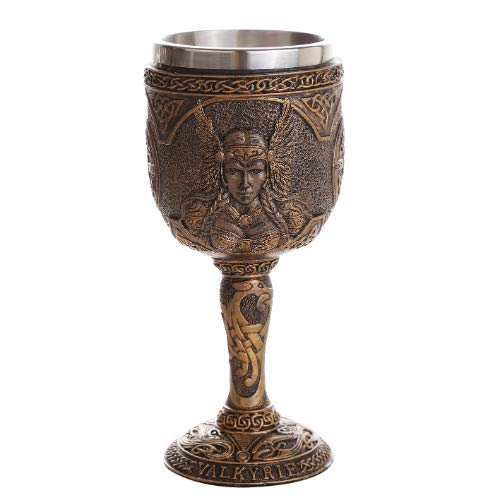 Pacific Trading Giftware Norse Mythology Valhalla Warriors Valkyrie Wine Goblet Chalice Cup 7oz