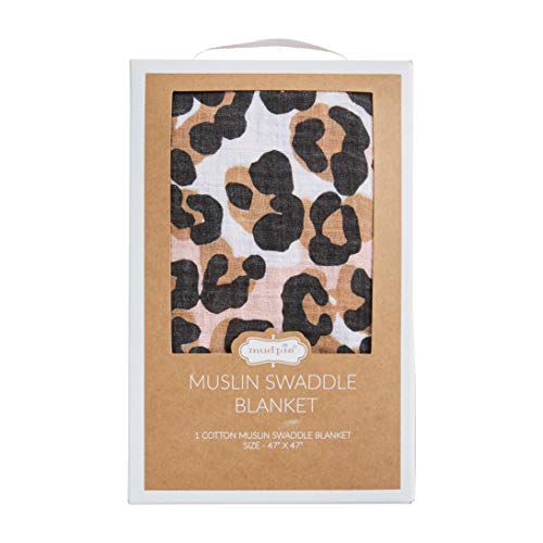 Mud Pie Muslin Swaddle,47x47 , Leopard