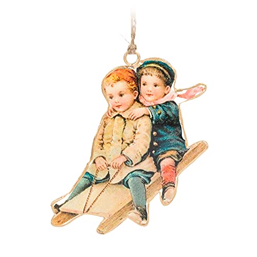 Abbott Collection  37-IMPRINT-034 Toboggan Kids Ornament, Multi