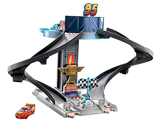 Mattel Disney and Pixars Cars Rust-Eze Racing Tower Race Car Track Set for Movie Story Play