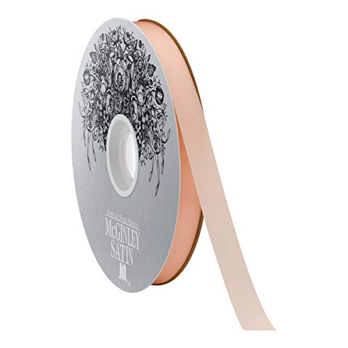 burton + BURTON McGinley Mills 9/16" W Acetate Satin Ribbon, Peach Pink, 100 Yard Spool