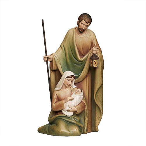 Joseph's Studio by Roman - Holy Family Figure with Wood Stained Features, Christmas Collection, 8.5" H, Resin, Decorative, Religious Gift, Home Decor, Durable, Long Lasting, Gift Boxed