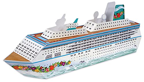 Beistle Three Dimensional Cruise Ship Table Centerpiece √ê Nautical Decorations √ê Bon Voyage Ocean Theme Party Supplies, 13.25", Multicolor