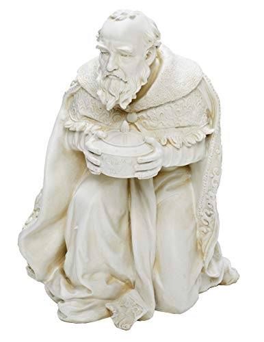 17" Kneeling Wise Man Figure . 17"H Resin Box by Roman