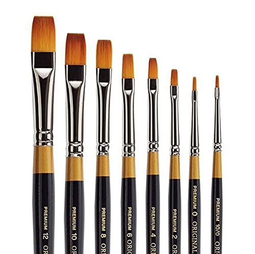 KINGART Original Gold 9300 Series, Golden Taklon Shader 8 Pc. Set