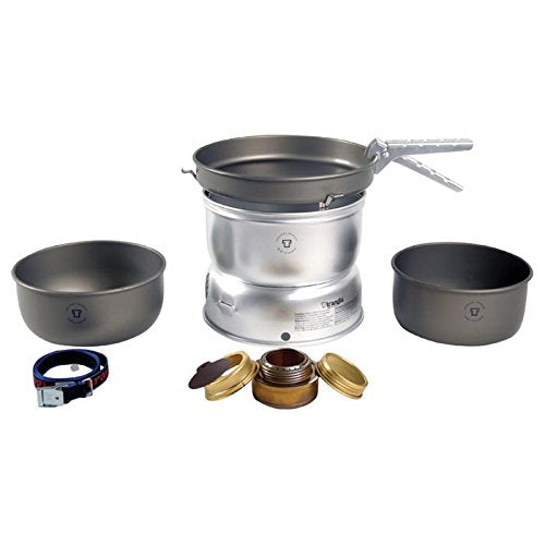 Liberty Mountain Trangia - 25-7 Ultralight Hard Anodized Camping Cookset With Gas Burner | Includes: Gas Stove, 2 HA Pots, HA Frypan, Upper & Lower Windshield, Pot Gripper, & Strap