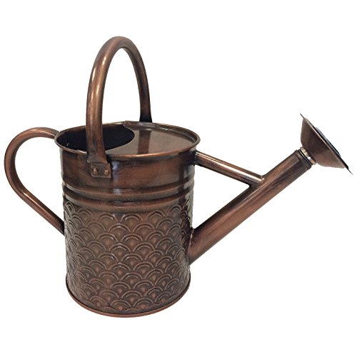 BFG supply Gardener Select (W8105Q-DF Metal Watering Can - Modern Indoor & Outdoor Watering Pot with Handles for Flowers/Plants (4 Liter, Copper)