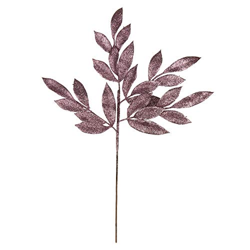 Vickerman L152945 Glitter Bay Leaf Spray 12 to a Bag, 22", Mauve