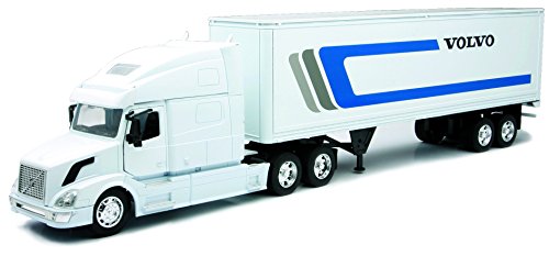 New Ray Toys Volvo Tractor and Trailer VN-780 1/32 Scale Pre-Built Model Semi Truck White