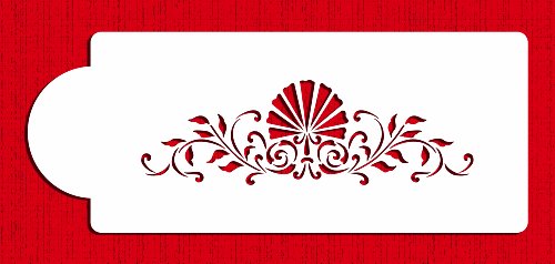 Designer Stencils C154t Shell Side Cake Stencil, Beige/semi-transparent