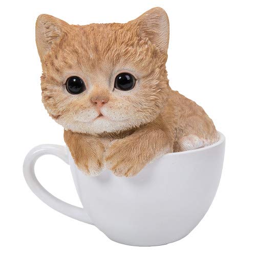 Pacific Trading Giftware Adorable Teacup Pet Pals Cat Kittens Collectible Figurine 5.75 Inches