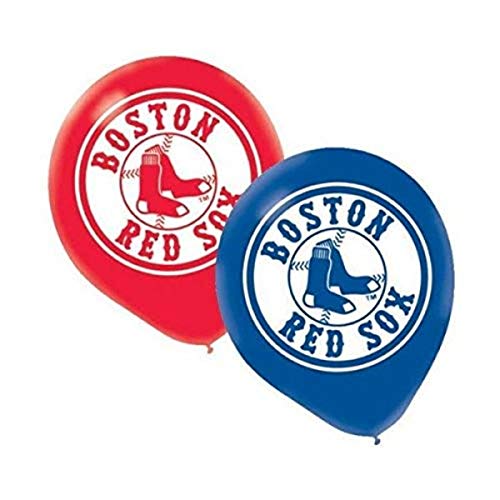 Amscan 115953 Boston Red Sox Major League Baseball Collection Printed Party Latex Balloons 12 Inches 6 Pcs