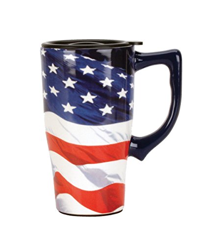 Spoontiques 12614 American Flag Travel Mug, Multi