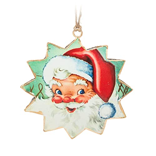 Abbott Collection  37-IMPRINT-032 Starburst Santa Ornament, Red