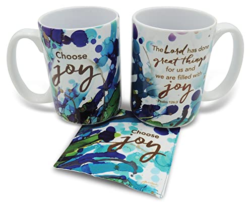 Cathedral Art Abbey & CA Gift Choose Joy Mug & Fabric Coaster Set, 3.25"x4.5"x5", White
