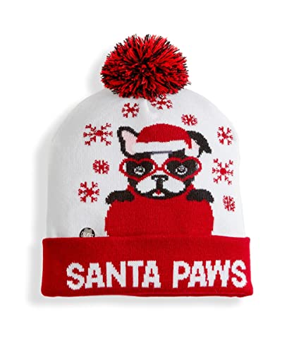 Giftcraft 684106 Christmas LED Hat with Sentiment Dog, 8.3-inch Width