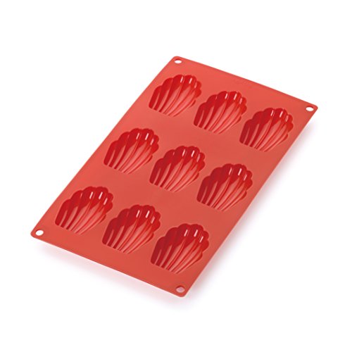 Lku Red Silicone 9-Cup Madeleine Mold