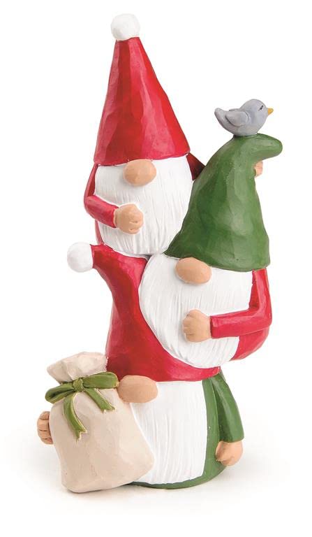 Blossom Bucket 228-13636 Stacked Christmas Gnomes Figurine, 5.25-inch Height