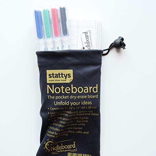 Stattys Store Noteboard Foldable Pocket-Size Dry-Erase Whiteboard (NOBO101)