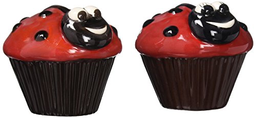 Appletree Design Ladybug Cupcake Salt and Pepper Set, 2-3/8-Inch