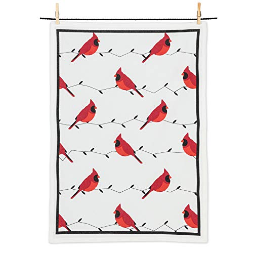 Abbott Collection  56-KT-ABX-20 Allover Cardinals Tea Towel, 1 EA, White/red