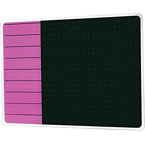 Floortex Viztex Glacier Magnetic Glass Dry Erase Board. Plan & Grid 17" x 23" - Soft Violet/Jet Black