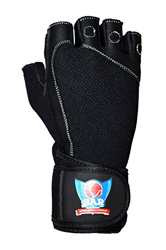 Universe Archery Men‚Äôs Weight Lifting Gym Gloves | Non-Slip Breathable Fitness Gloves for Cross Training | Washable Leather Workout Gloves with Wrist Support Gym Workout, Biking Gloves (Black, L)