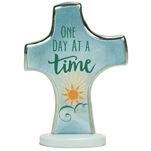 Cathedral Art Abbey & CA Gift One Day at A Time Small Artmetal Standing Cross