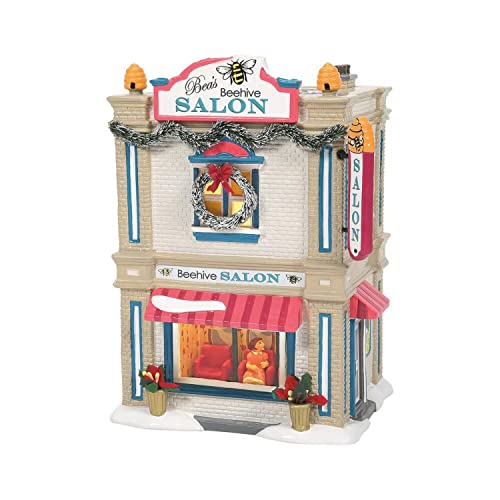 *Department 56 Original Snow Village Bea's Beehive Salon, Lighted Building, 8.03 Inch, Multicolor
