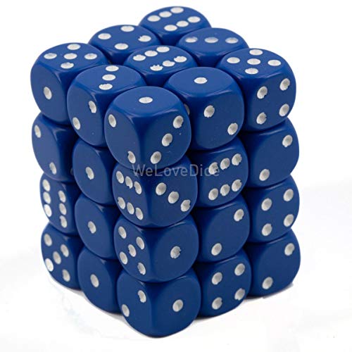 Chessex CHX25806 Dice-Opaque: 36D6 Set, Blue/White