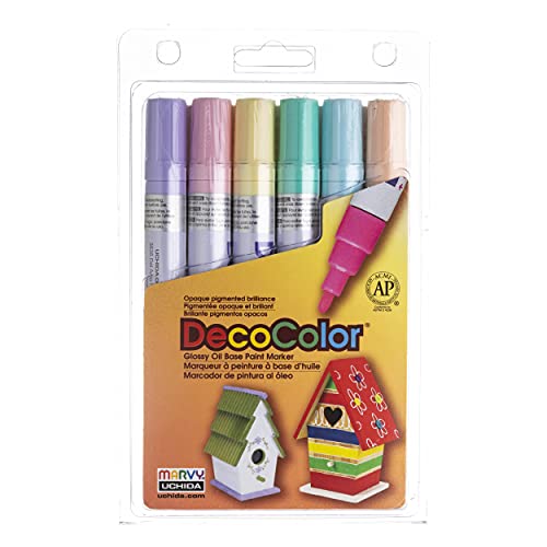 Uchida 300-6B 6-Piece Decocolor Broad Point Paint Marker Set