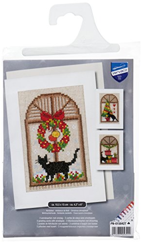 Vervaco Greeting Card kit Christmas Atmosphere Set of 3