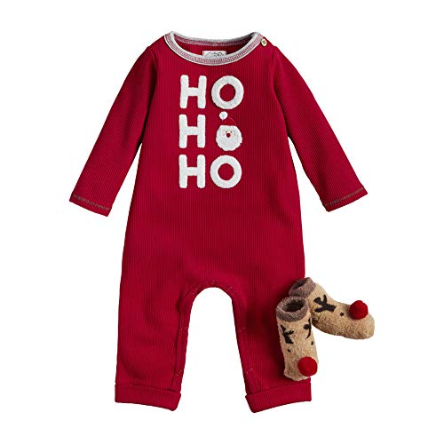 Mud Pie Baby Boys Ho One Piece and Socks Set,9-12 Months,Red