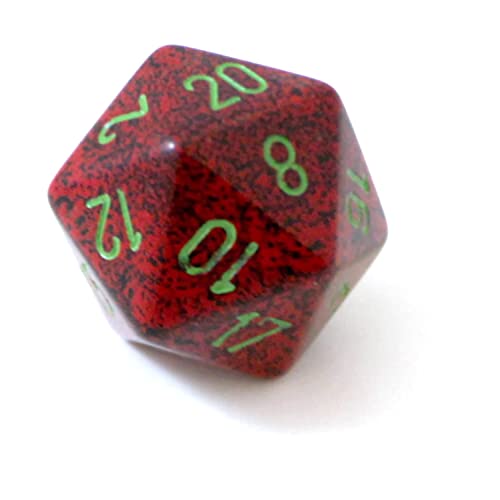 Chessex Manufacturing XS2035 Strawberry Speckled Single Jumbo 34 mm D20 Dice Set