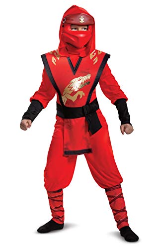Disguise Lego Ninjago Kai Jumpsuit Deluxe Boys Costume, Red & Black, Medium (7-8)