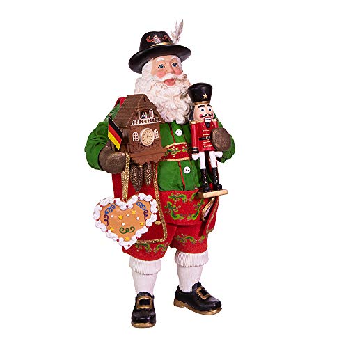 Kurt Adler Adler 11-Inch Fabrich Musical German Santa, Multi