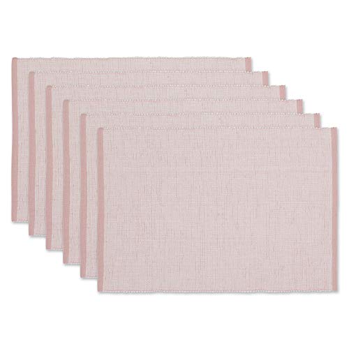 DII Design Eco-Friendly Fine Ribbed Collection Placemat Set, 13x19, Pale Mauve