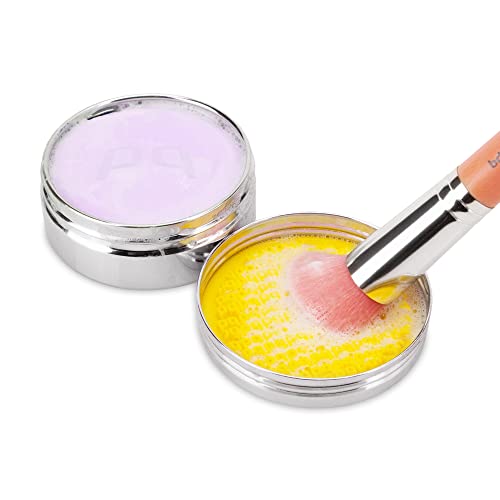 Bdellium Tools Cosmetic Brush Cleanser (Solid Brush Soap) with Cleaning Pad - Fresh Lavender Scent (Purple)