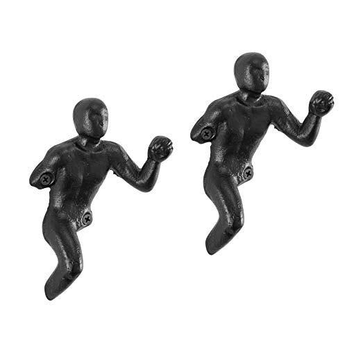 Danya B. Cast Iron"Fist" Man Decorative Wall Hook (Set of 2) | Wall Mounted | for Towels, Bags, Purses, Coats, Jackets, Scarves, Hats, Robes | Use in Entryway, Bedroom, Hallway, Bathroom, Kitchen - Black