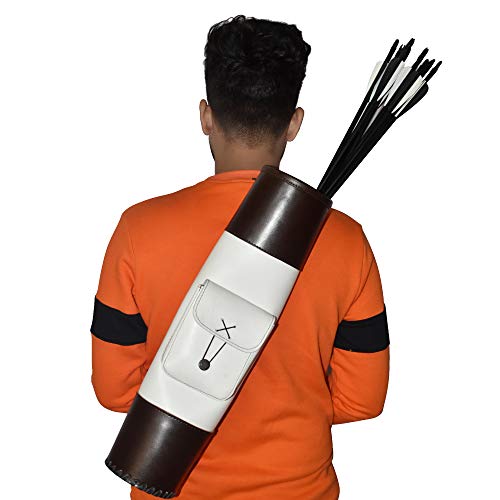 UNIVERSE ARCHERY Back Arrow Quiver | Genuine Cowhide Leather Arrow Holder | Traditional Handmade Quiver for Hunting & Archery Sports | Lightweight & Comfortable