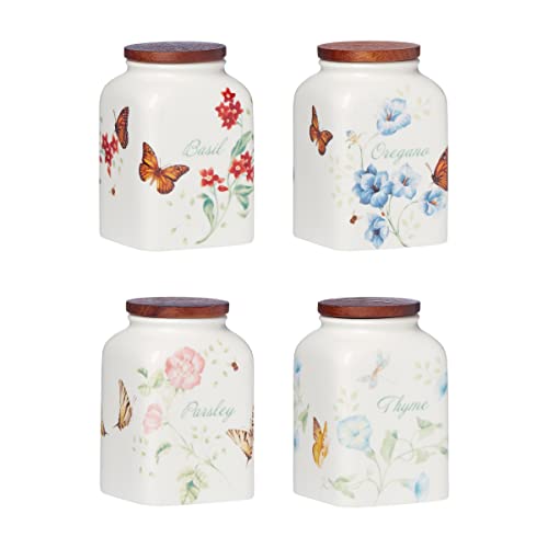 Lenox Butterfly Meadow Cooking Spice Jars, Set of 4, 1.79, Multi