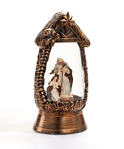 Giftcraft 683597 Christmas Mary Joseph and Baby Jesus LED Nativity Water Lantern, 9.96-inch Height, Acrylonitrile Butadiene Styrene, Oil, Polycarbonate and Resin