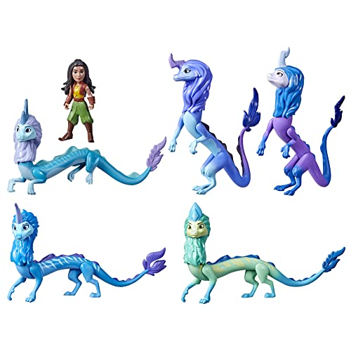 Hasbro Disney's Raya and The Last Dragon Sisu Family Pack, Includes 5 Dragon Toys and Raya Doll, Toys for Kids 3 and Up