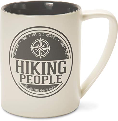 Pavilion Gift Company Hiking People-Gray & Cream Coffee 18 oz Mug