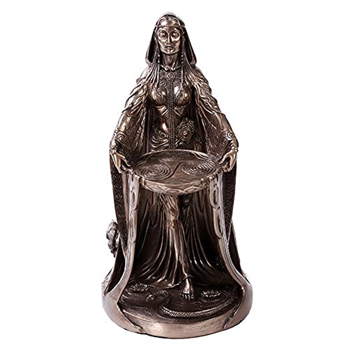 Pacific Trading Celtic Goddess Danu Home Decor Statue Made of Polyresin In Bronze Patina