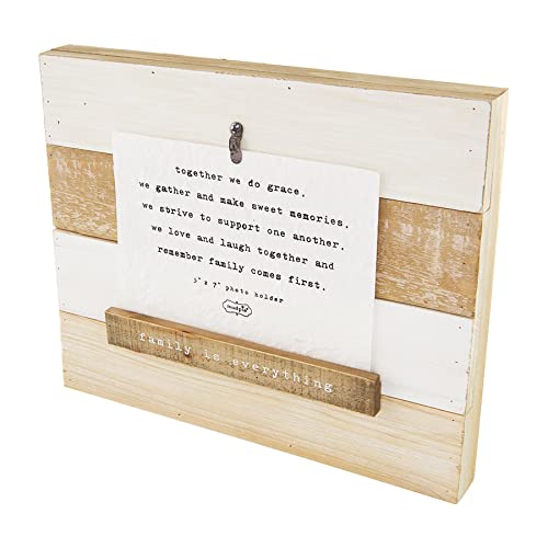 Mud Pie Slatted Wood Frame, 5 x 7, Brown, Pine Wood