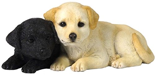 Unicorn Studio 4.75 Inch Labrador Puppies Decorative Statue Figurine, Tan and Black