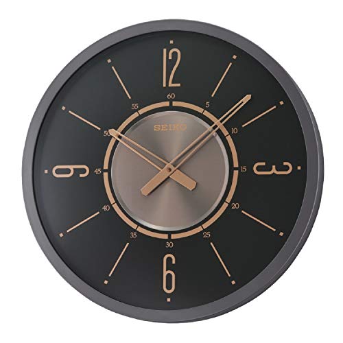 Seiko QXA759KLH Davis Evokes Old Hollywood Glamour Wall Clock, 20-inch Diameter, Glass Cover