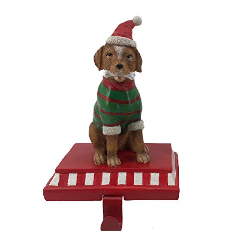 Comfy Hour Joyful Holiday Collection 9" Dog Stocking Hanger Christmas Decor, Green, Polyresin