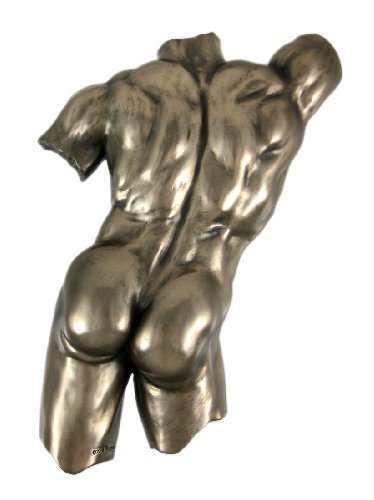 Unicorn Studio Bronze Finish Nude Male Backside Plaque Wall Decor Erotic Art